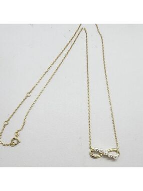 Brand New Sterling Silver 925 Infinite Pearl Necklace